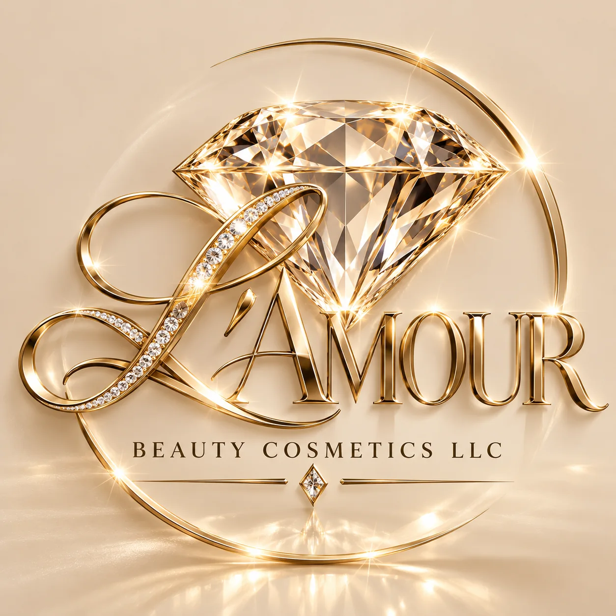 L’Amour Beauty Cosmetics golden diamond logo